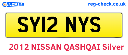 SY12NYS are the vehicle registration plates.