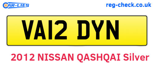 VA12DYN are the vehicle registration plates.