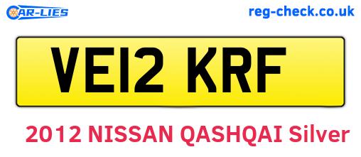 VE12KRF are the vehicle registration plates.