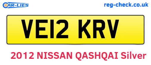 VE12KRV are the vehicle registration plates.