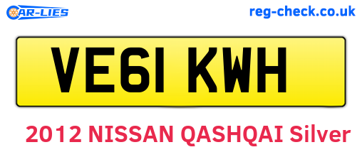 VE61KWH are the vehicle registration plates.