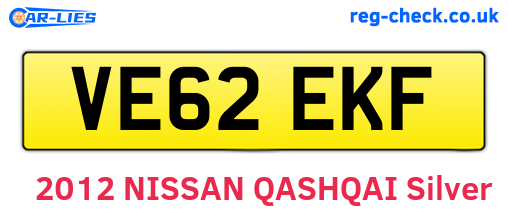 VE62EKF are the vehicle registration plates.