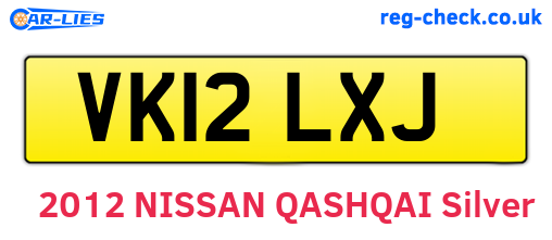 VK12LXJ are the vehicle registration plates.