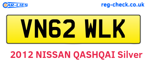 VN62WLK are the vehicle registration plates.