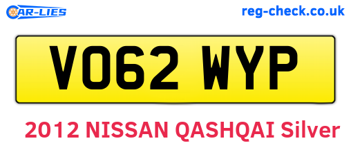 VO62WYP are the vehicle registration plates.
