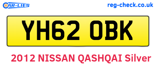 YH62OBK are the vehicle registration plates.