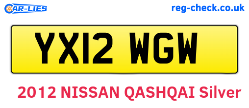YX12WGW are the vehicle registration plates.