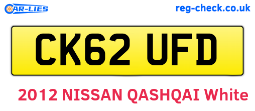 CK62UFD are the vehicle registration plates.