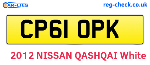 CP61OPK are the vehicle registration plates.