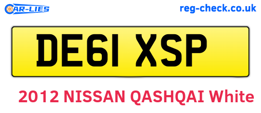 DE61XSP are the vehicle registration plates.