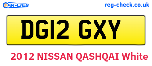 DG12GXY are the vehicle registration plates.