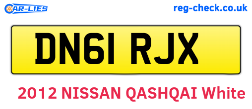DN61RJX are the vehicle registration plates.