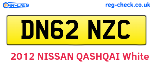 DN62NZC are the vehicle registration plates.