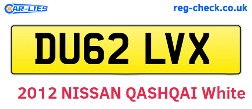 DU62LVX are the vehicle registration plates.