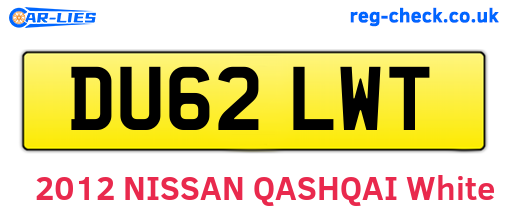 DU62LWT are the vehicle registration plates.