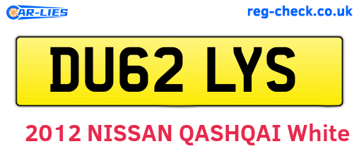 DU62LYS are the vehicle registration plates.