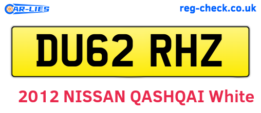 DU62RHZ are the vehicle registration plates.
