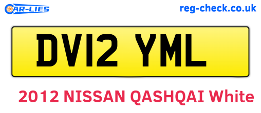 DV12YML are the vehicle registration plates.