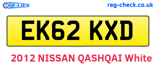 EK62KXD are the vehicle registration plates.