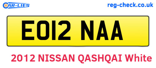 EO12NAA are the vehicle registration plates.