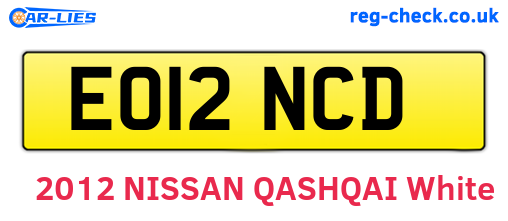 EO12NCD are the vehicle registration plates.