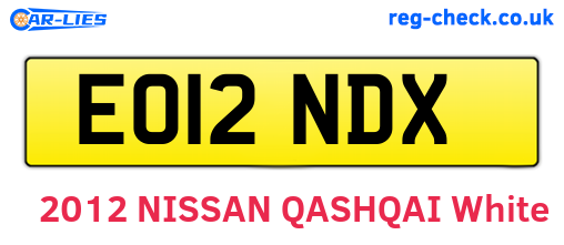 EO12NDX are the vehicle registration plates.