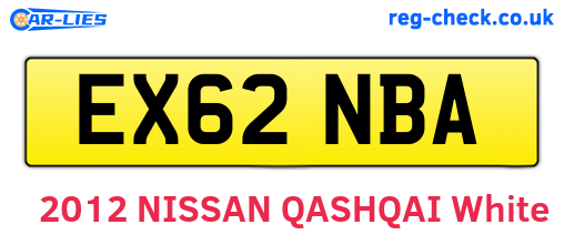 EX62NBA are the vehicle registration plates.
