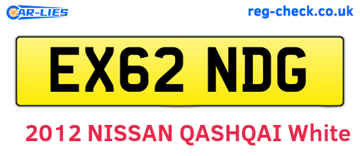 EX62NDG are the vehicle registration plates.