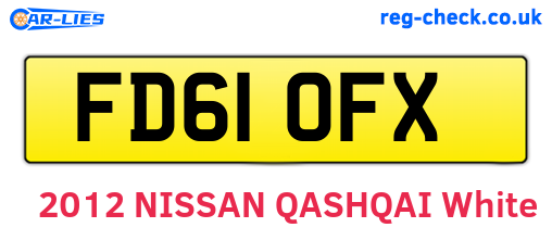 FD61OFX are the vehicle registration plates.