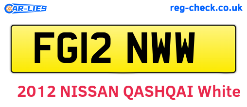 FG12NWW are the vehicle registration plates.