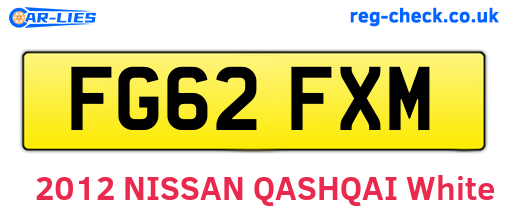 FG62FXM are the vehicle registration plates.