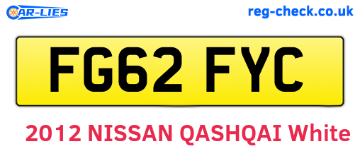 FG62FYC are the vehicle registration plates.
