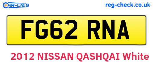 FG62RNA are the vehicle registration plates.