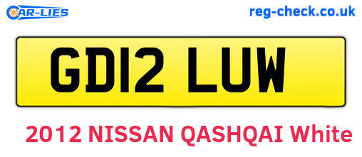 GD12LUW are the vehicle registration plates.