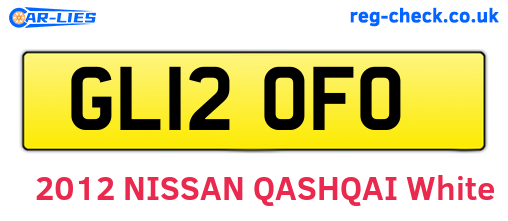 GL12OFO are the vehicle registration plates.