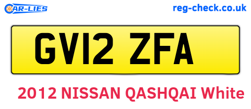GV12ZFA are the vehicle registration plates.