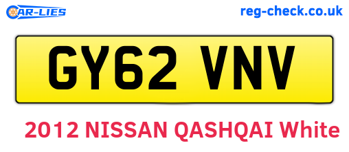 GY62VNV are the vehicle registration plates.