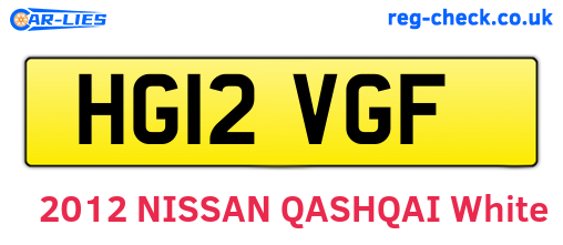 HG12VGF are the vehicle registration plates.