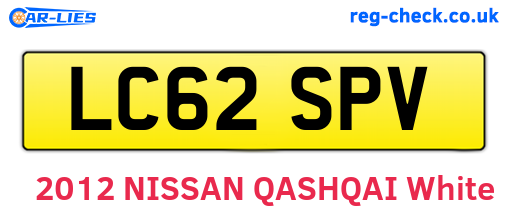 LC62SPV are the vehicle registration plates.
