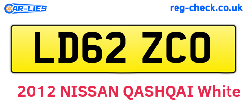 LD62ZCO are the vehicle registration plates.