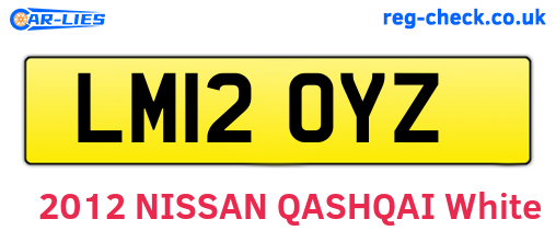 LM12OYZ are the vehicle registration plates.