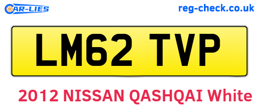 LM62TVP are the vehicle registration plates.
