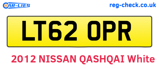 LT62OPR are the vehicle registration plates.