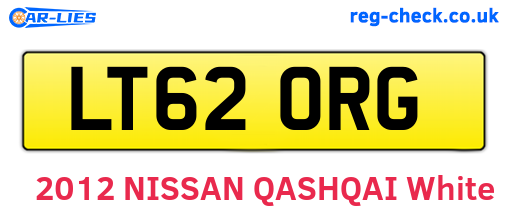 LT62ORG are the vehicle registration plates.