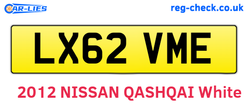 LX62VME are the vehicle registration plates.