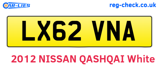 LX62VNA are the vehicle registration plates.