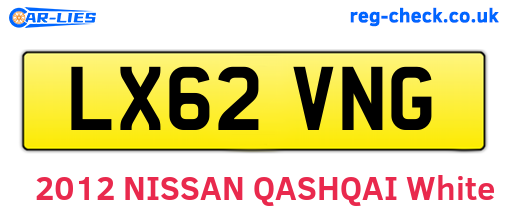 LX62VNG are the vehicle registration plates.