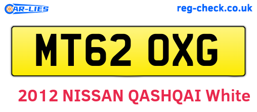 MT62OXG are the vehicle registration plates.