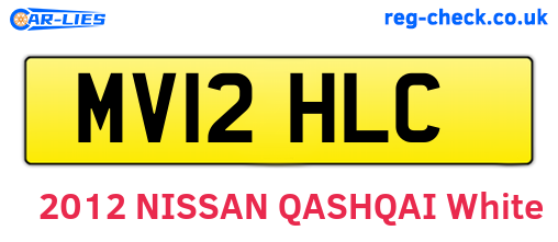 MV12HLC are the vehicle registration plates.