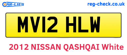 MV12HLW are the vehicle registration plates.